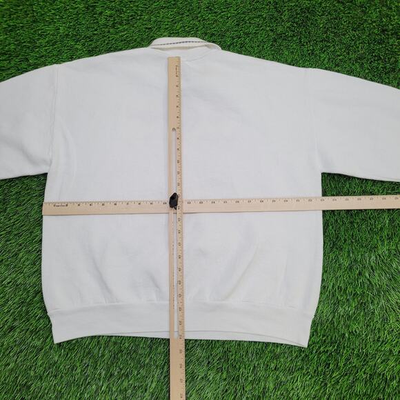 Vintage 80s Flower Heart Collared Sweatshirt Women XL 23x24 USA - Picture 5 of 13